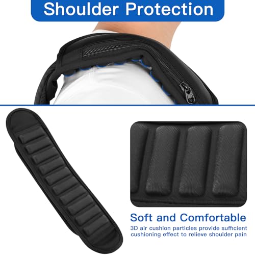 Homakover Universal Shoulder Strap Pad with Extra Thick Air Cushion, Breathable Backpack Pad with Pocket, Anti-Slip Car Seatbelt Shoulder Pad, Suitable for Computer bag,Camera,Duffel, Guitar, Backpacks - Image 2