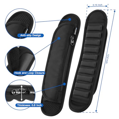 Homakover Universal Shoulder Strap Pad with Extra Thick Air Cushion, Breathable Backpack Pad with Pocket, Anti-Slip Car Seatbelt Shoulder Pad, Suitable for Computer bag,Camera,Duffel, Guitar, Backpacks - Image 3
