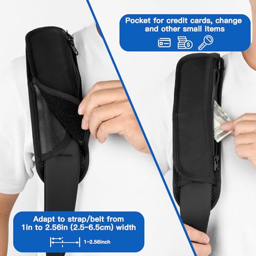 Homakover Universal Shoulder Strap Pad with Extra Thick Air Cushion, Breathable Backpack Pad with Pocket, Anti-Slip Car Seatbelt Shoulder Pad, Suitable for Computer bag,Camera,Duffel, Guitar, Backpacks - Image 4