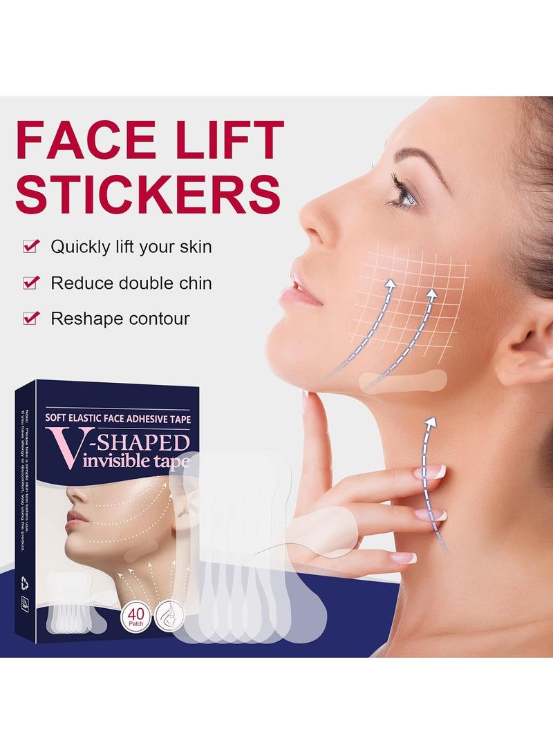 DubaiGallery Face Lift Sticker Face Lift Tape V-shaped Invisible Face Sticker Tape Skin Tightening Sticker - Image 3