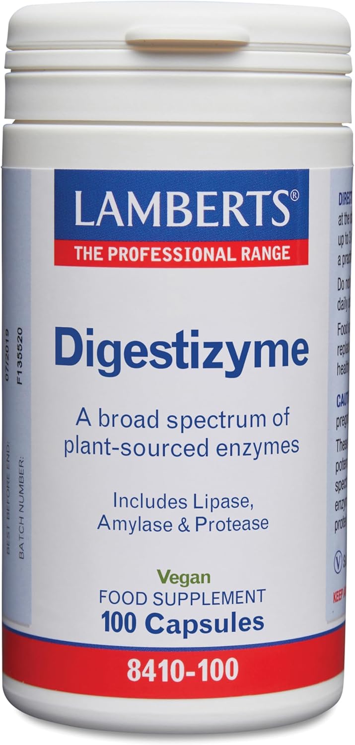 Lamberts Digestizyme 100 Vegetarian Capsules Comprehensive Enzyme Complex - Image 1