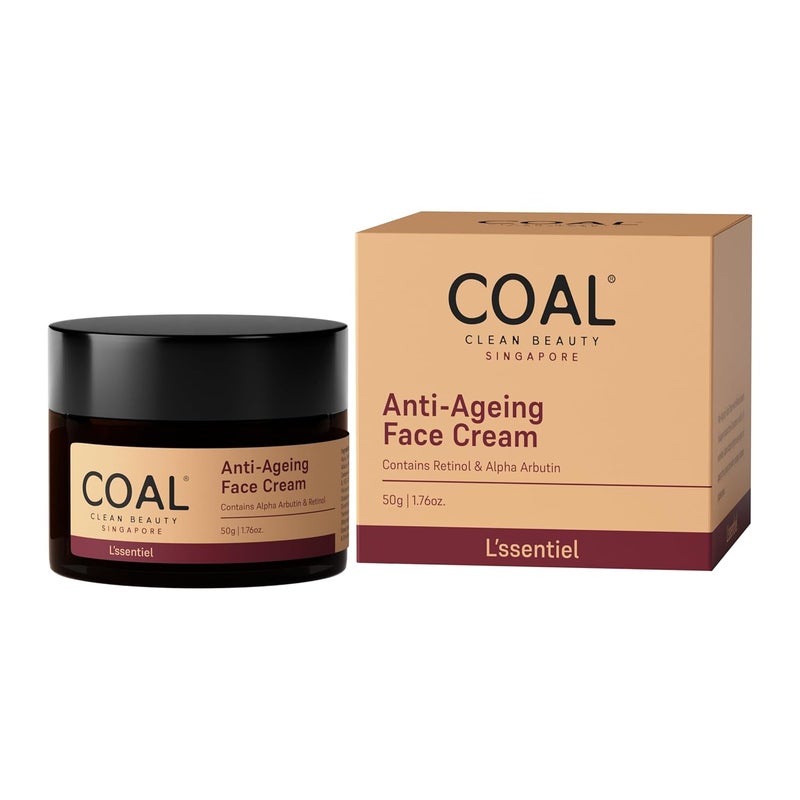 COAL CLEAN BEAUTY COAL Clean Beauty AntiAgeing Face Cream with Retinol Alpha Arbutin Slows Premature Ageing Reduces Fine Lines and Wrinkles Women All Skin Types 50g - Image 2