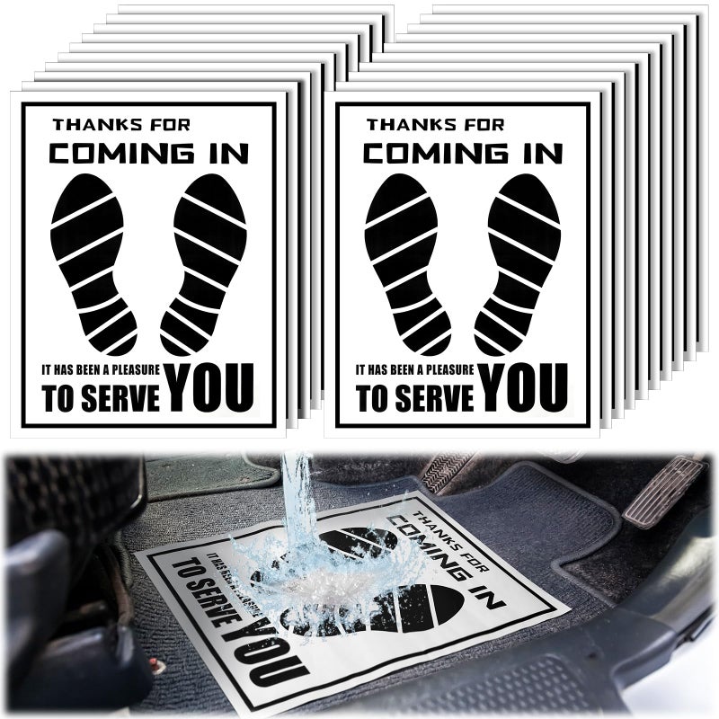 Frienda 500 Pcs Waterproof Paper Car Floor Mats Disposable Floor Pads Covered Plastic Film Automotive Foot Mat for Vehicle SuppliesWhite20 x 15 Inch
