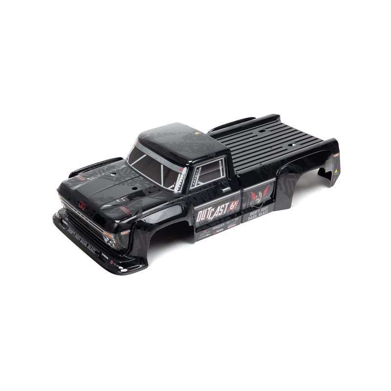 ARRMA 18 Painted Decaled Trimmed Body Black Outcast 6S BLX ARA406160 - Image 2
