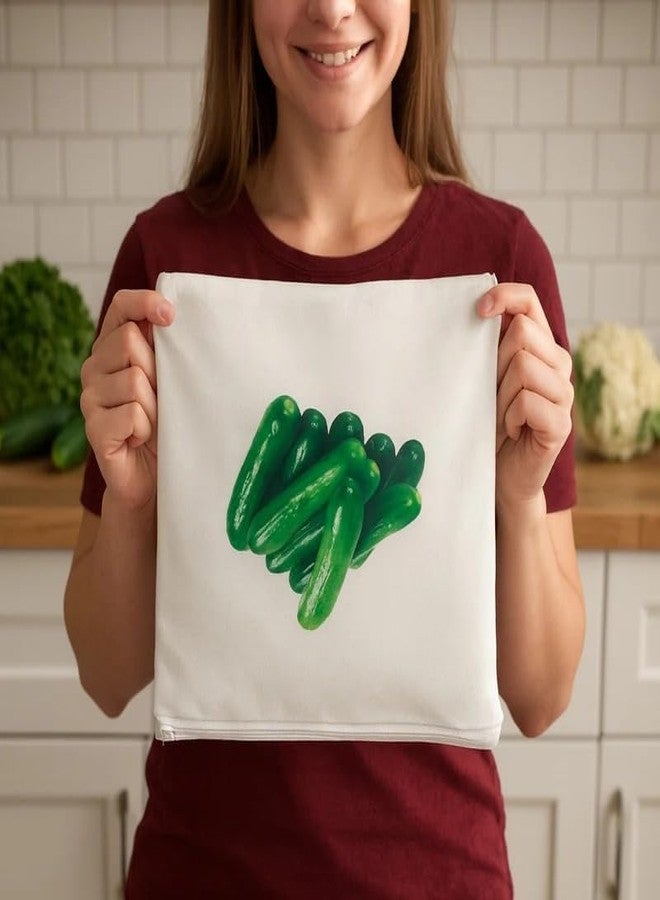 VLSYS Reusable Cotton Vegetable Bag for Fridge | Washable & Breathable Ziplock bags for fridge | Plastic Free Storage Bags | 12x12 Inches | Pack of 10 - Image 5