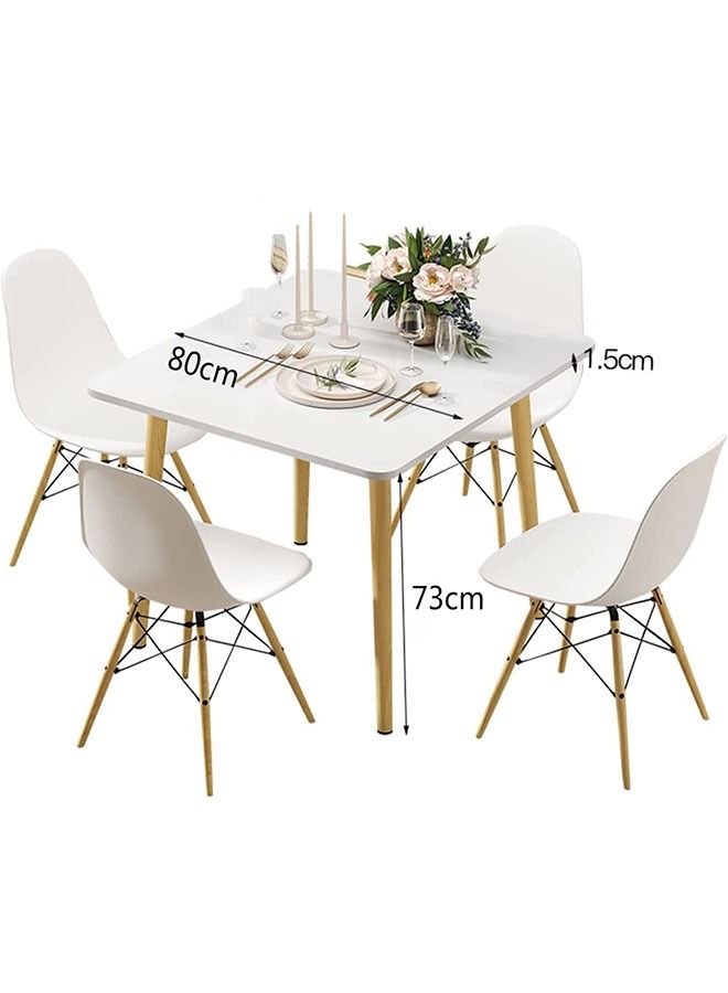 Generic Square Dining Table,White Modern Coffee Table,Simple Wood Kitchen Desk(Without Chair)  - Image 3