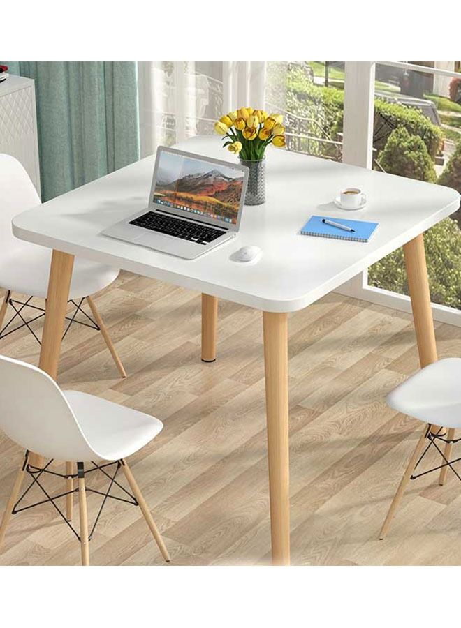 Generic Square Dining Table,White Modern Coffee Table,Simple Wood Kitchen Desk(Without Chair)  - Image 2