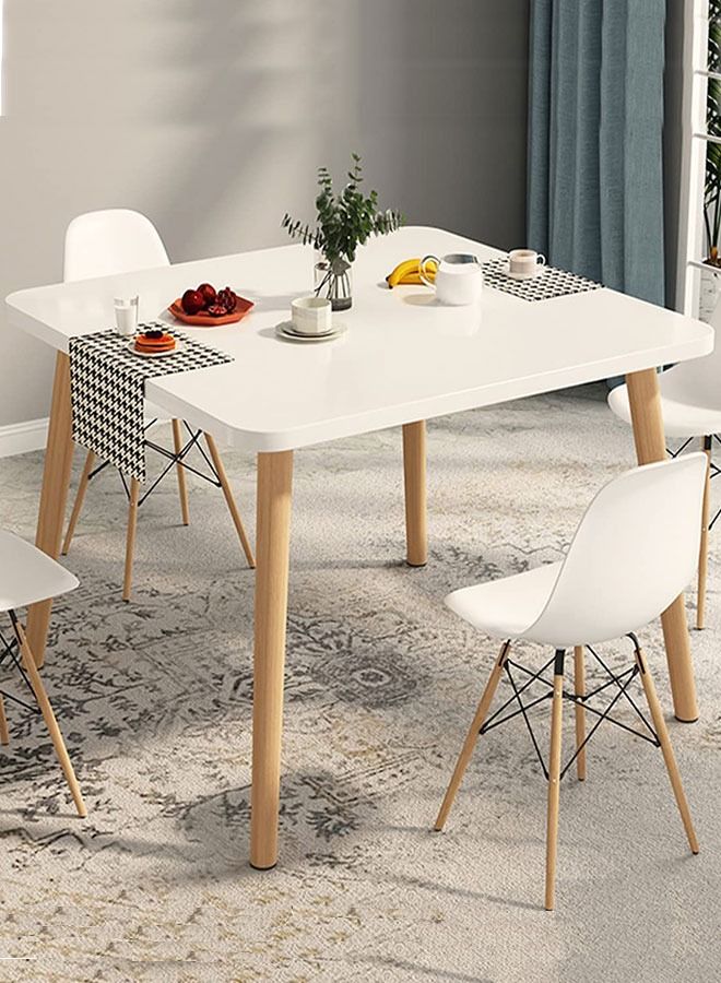 Generic Square Dining Table,White Modern Coffee Table,Simple Wood Kitchen Desk(Without Chair)  - Image 1