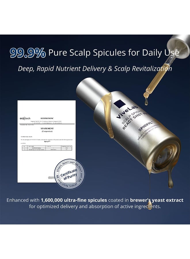 فايف لاب React Shot 800 – سيروم فروة الرأس الكوري مع 1.6 مليون إبرة دقيقة من Spioxyl™ لشعر أكثر كثافة وقوة – محلول لتقوية الجذور وتخفيف الشعر (50 مل / 1.69 أونصة سائلة) - Image 3