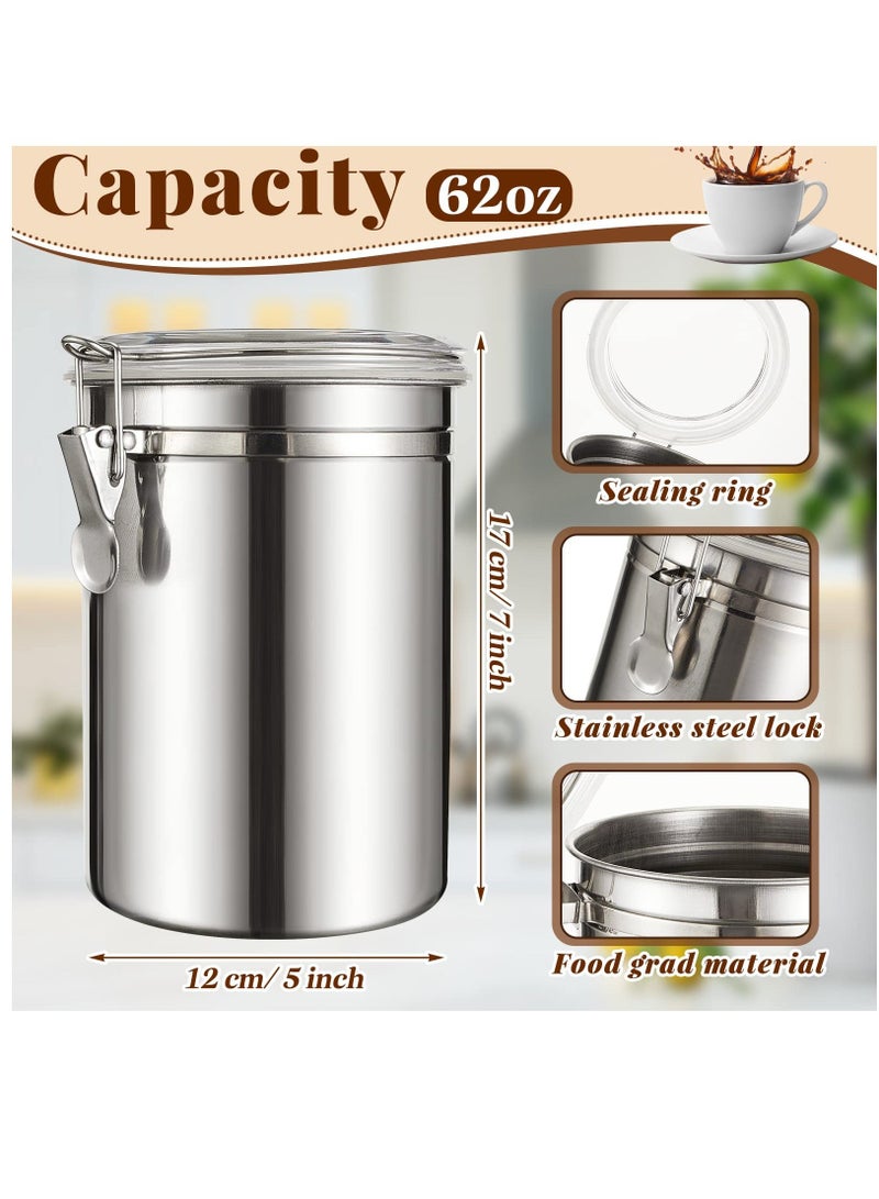 6 Pcs Stainless Steel Canisters 62 oz Stainless Steel Containers with Lids Food Storage Container with Airtight Clamp Lid Coffee Containers for Tea Sugar Coffee Flour Kitchen Counters - Image 2