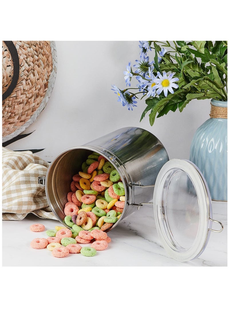 6 Pcs Stainless Steel Canisters 62 oz Stainless Steel Containers with Lids Food Storage Container with Airtight Clamp Lid Coffee Containers for Tea Sugar Coffee Flour Kitchen Counters - Image 5