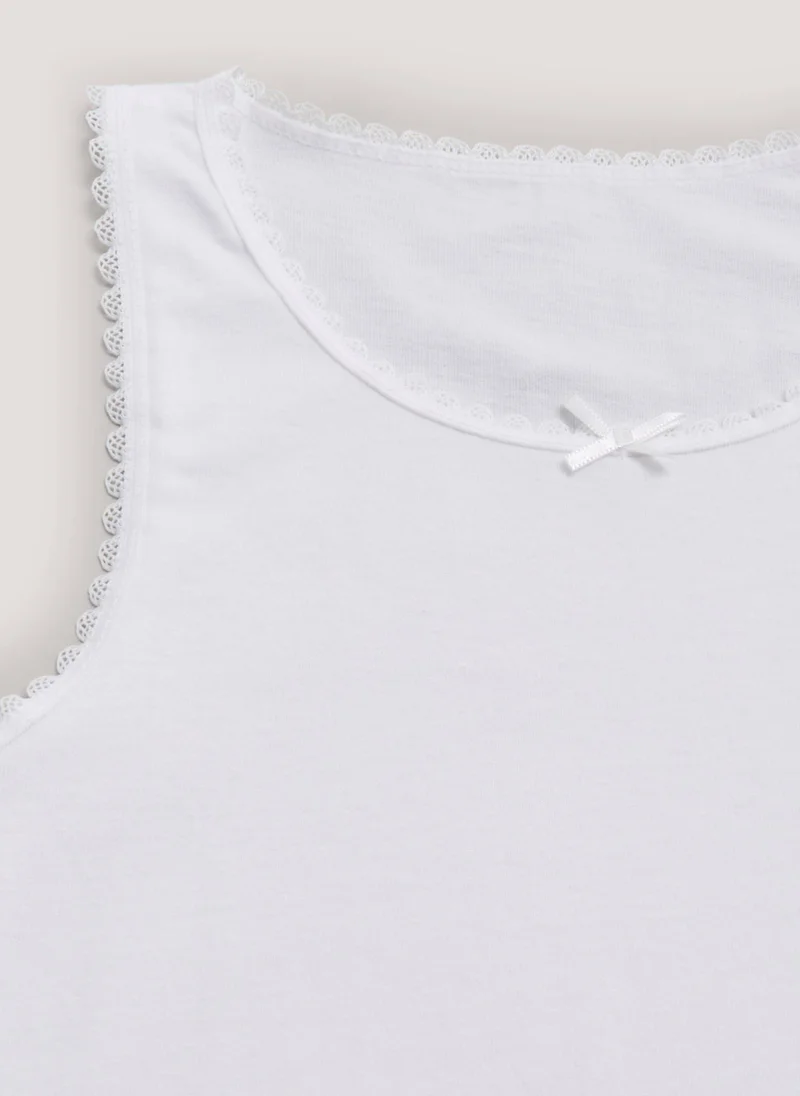 Matalan Girls 5 Pack White Vests