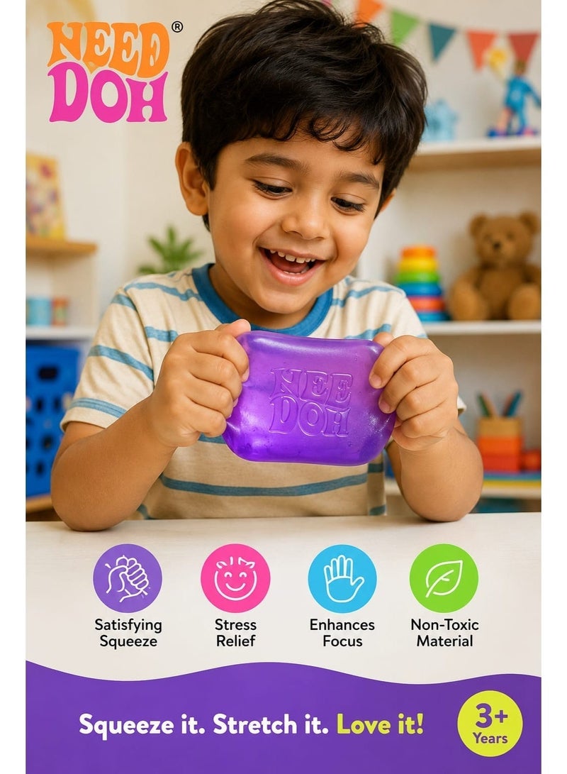 Schylling NeeDoh Sensory Stress Relief Squishy Toy – Super Soft Stretchy Fidget Gel Cube for Kids & Adults - Image 4
