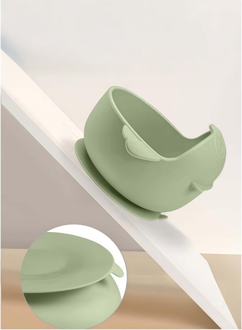 DOOKOO 9 PCS Baby Silicone Feeding Set, First Stage Toddler Utensils with Bib, Sippy Cup, Suction Bowl, Infant Spoons and Fork Sets, Divided Plate with Suction - Baby Led Weaning Supplies Baby Cutlery and Plates Set, Non-Slip Infant Dinnerware Set for Toddler And Kids. - Image 2
