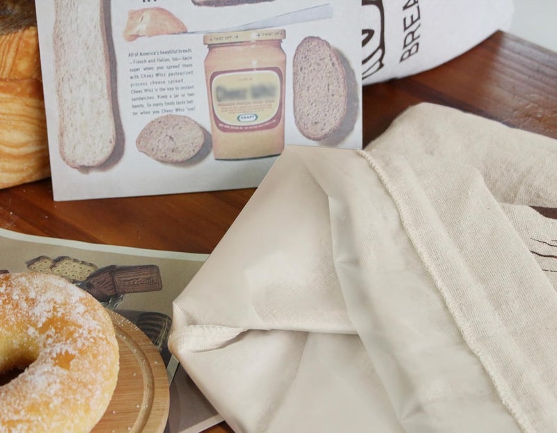 FEXIA 2 Pack Reusable Bread Bags for Homemade Bread - Plastic Lined - Sourdough Storage Pure Linen 17" x 13" XL Bread Storage Housewarming, Wedding Gift, Storage for Artisan Bread Bakery & Baguette - Image 4