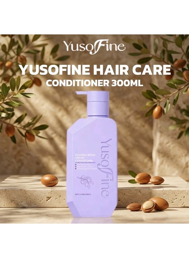 YusoFine Silky Smooth Argan Conditioner – Professional Hair Nourishment Formula with Camellia Seed Oil and Squalane to Hydrate, Repair, and Enhance Hair Elasticity While Boosting Brilliant Shine - Image 1