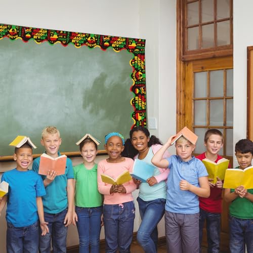 Joffetii 75Ft Black History Month Bulletin Board Borders,Bulletin Board Decorations Kente Classroom Decor Kwanzaa Juneteenth Party Decor for Door Office School - Image 5