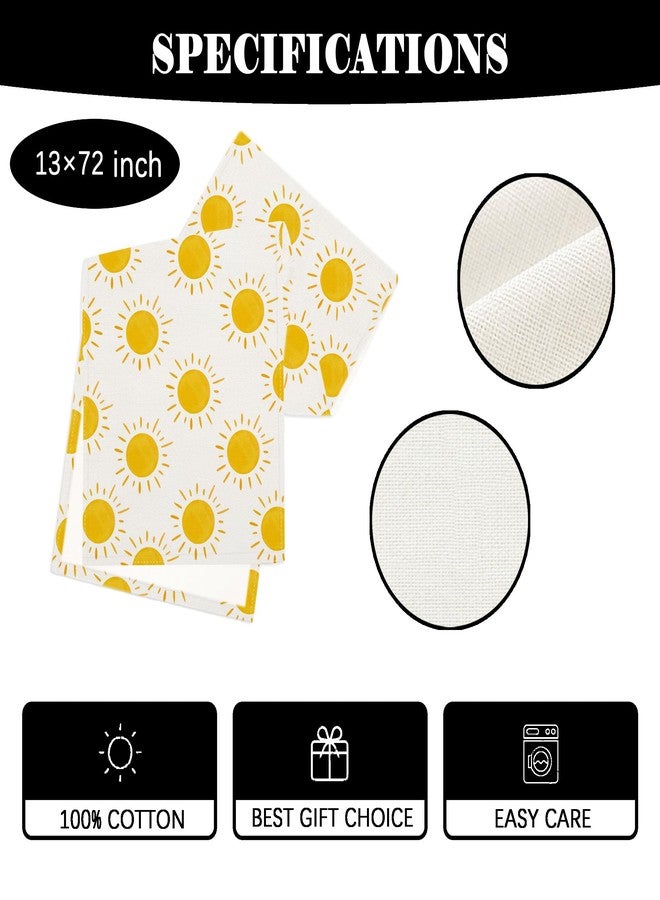 Yarcooly Summer Table Runner First Trip Around The Sun Decorations Here Comes The Son Baby Shower Decor Yellow Sunshine Sun Table Cover Summer Decorations for Simple Life Home Party - Image 5