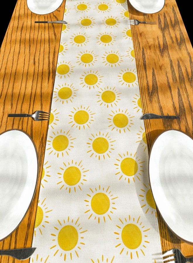 Yarcooly Summer Table Runner First Trip Around The Sun Decorations Here Comes The Son Baby Shower Decor Yellow Sunshine Sun Table Cover Summer Decorations for Simple Life Home Party - Image 3