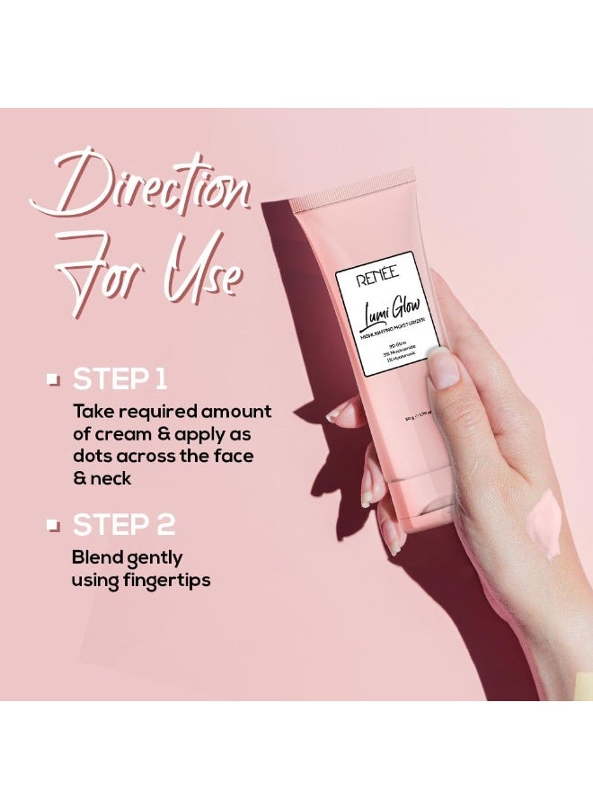 رينيه مرطب ريني لومي جلو لتفتيح البشرة | مُعزز بـ ٣٪ نياسيناميد و١٪ حمض الهيالورونيك | يمنع الشيخوخة الضوئية وأضرار الأشعة فوق البنفسجية | يقلل التصبغ والخطوط الدقيقة والتجاعيد | غير لزج | بشرة متوهجة | ٥٠ غرام - Image 3