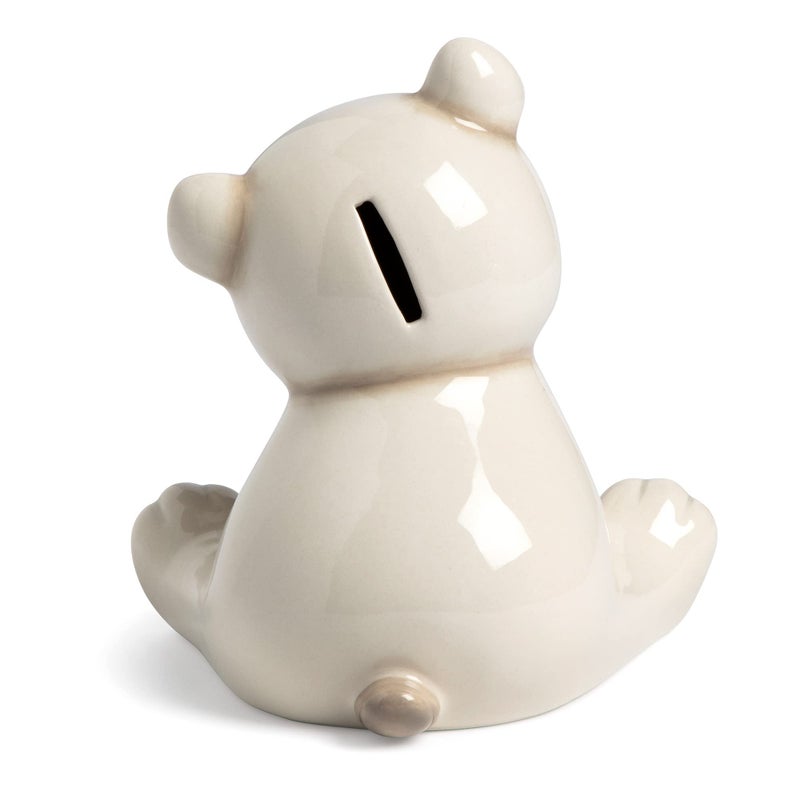 DEMDACO Teddy Bear Tan and Brown 7 x 5.5 Inch Ceramic Stoneware Piggy Money Bank - Image 5