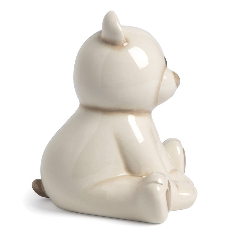 DEMDACO Teddy Bear Tan and Brown 7 x 5.5 Inch Ceramic Stoneware Piggy Money Bank - Image 4