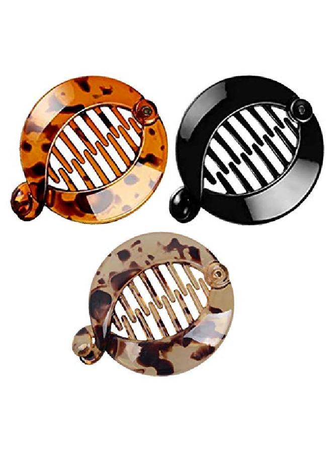 Luzen 3Pcs Resin Banana Hair Clips Small Banana Hair Combs Fishtail Hair Clip Side Comb Round Ponytail Holder For Women Girl Hair Accessories - Image 2