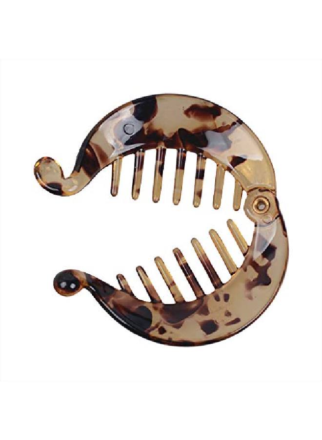 Luzen 3Pcs Resin Banana Hair Clips Small Banana Hair Combs Fishtail Hair Clip Side Comb Round Ponytail Holder For Women Girl Hair Accessories - Image 3