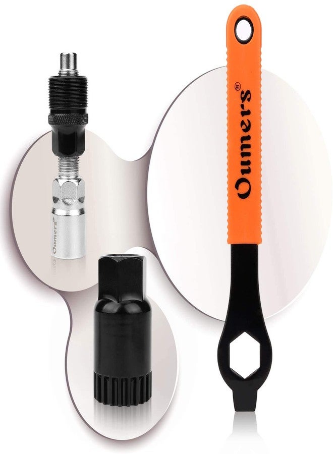 Oumers Bike Crank Extractor and Bottom Bracket Remover with 16mm Spanner Wrench, Bicycle Removal Tool Puller Tool-Bike Crank Arm Remover Spanner Repair Tools Kit - Image 2