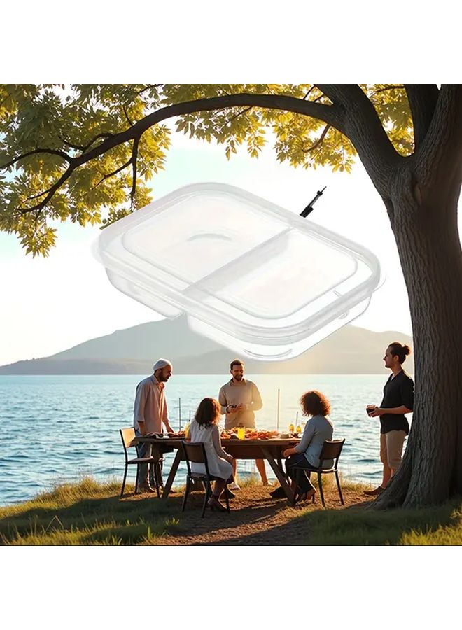 حاويات تخزين طعام قابلة لإعادة الاستخدام مكونة من قطعتين و4 قطع مع حجرتين، بأغطية مانعة للتسرب ناعمة ومحكمة الإغلاق، منظمة للثلاجة للتحضير الوجبات، للحوم والخضروات والفواكه والوجبات الخفيفة، بتصميم موفر للمساحة وقابل للتكديس للمطبخ والمركبات الترفيهية والتخييم والنزهات. حاويات ترانسبلاستيك خالية من مادة BPA ومتينة. - Image 5