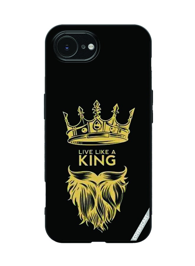 Protective Case Cover For Apple iPhone 16e Live Like A King Design Black