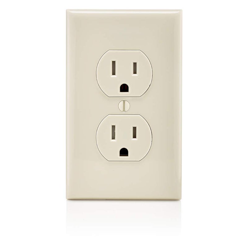 Leviton 15 Amp 125 Volt Tamper Resistant Duplex Receptacle, 10 Pack, T5320-TMP, Light Almond - Image 3