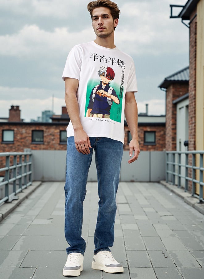 SP Characters Regular Fit Shoto Todoroki Print Crew Neck T-shirt - Image 2