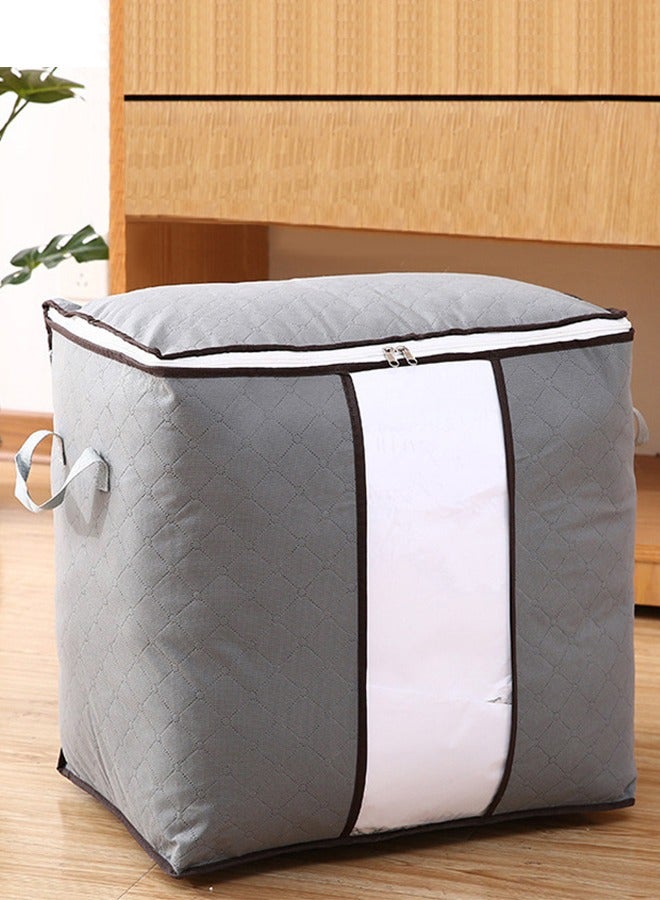 90L Large Storage Bags,Storage Bins with Reinforced Handle and Sturdy Zipper,Closet Storage for Blanket,Comforter,Pillows and Bedding,Gray  - Image 1