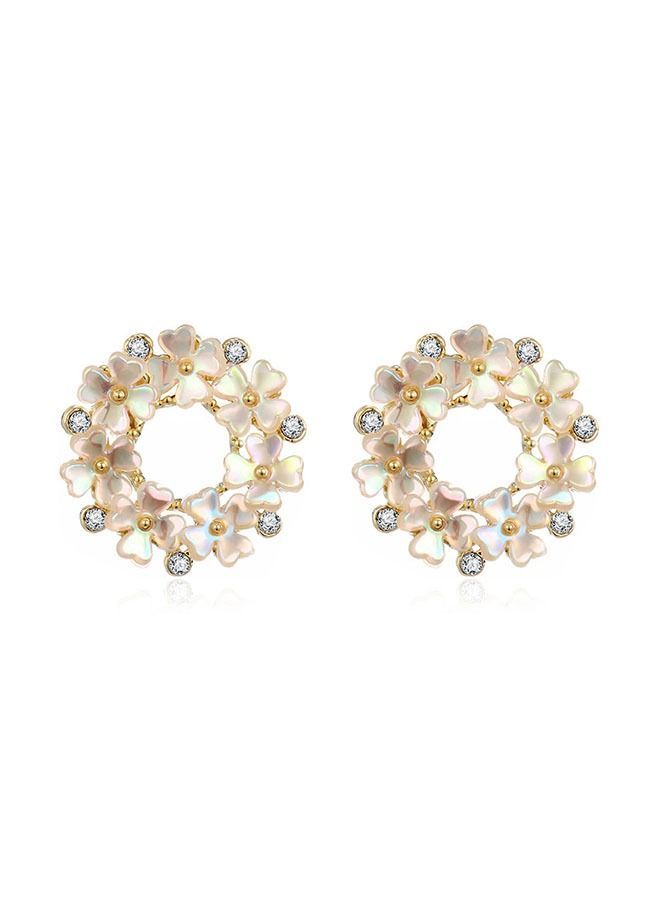 NIBEMINENT Embellished Floral Pierced Stud Earrings  - Image 1