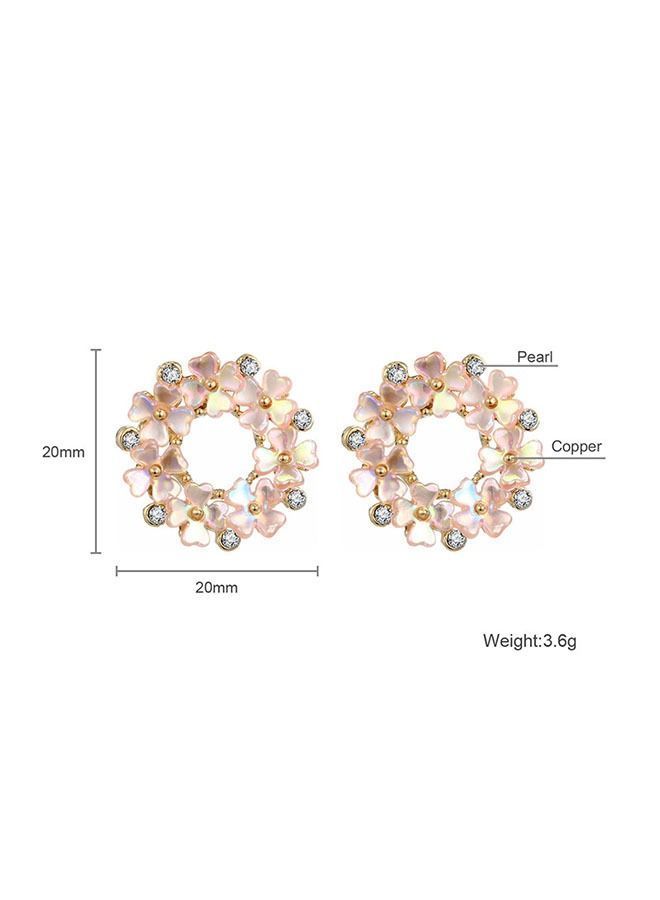NIBEMINENT Embellished Floral Pierced Stud Earrings  - Image 2