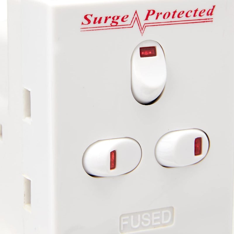 Status 3-Way Fused Adaptor with Individually Switched Protected Surge - White - Image 5