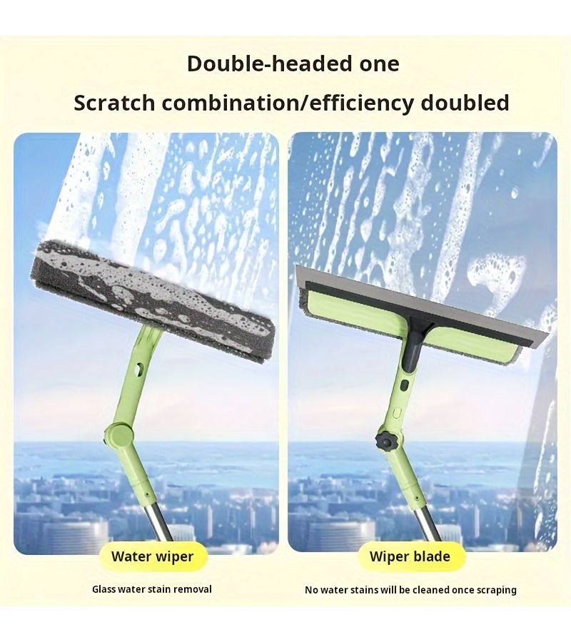 1pc Towel With 2 In 1 Window And Floor Cleaning Set Telescopic Handle Squeegee - Image 2