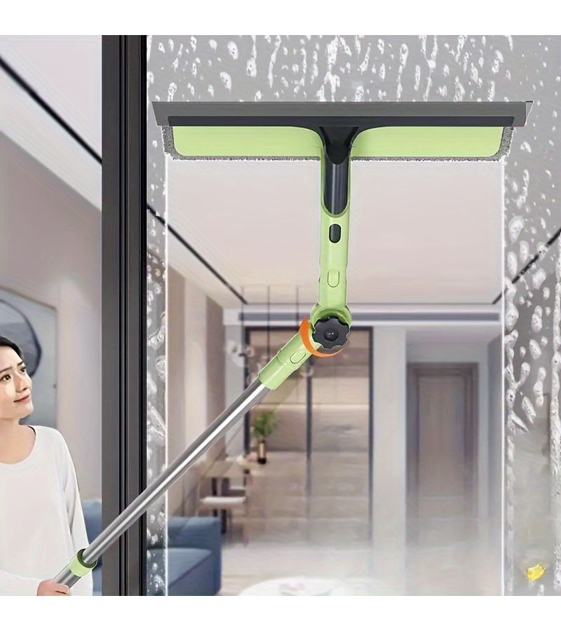 1pc Towel With 2 In 1 Window And Floor Cleaning Set Telescopic Handle Squeegee - Image 5