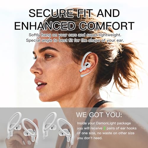 DamonLight Ear Hooks for AirPods Pro 3 & AirPods 4 DamonLight 2 Pairs Airpod Ear Hook, Anti-Slip Comfortable Fit, Ergonomic Design, AirPods Pro 3 Accessories [US Patent Registered] (Medium) - Image 3
