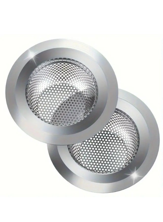 2 قطعه مصفاة حوض من الفولاذ المقاوم للصدأ باللون الفضي 11.5 سم - Image 1