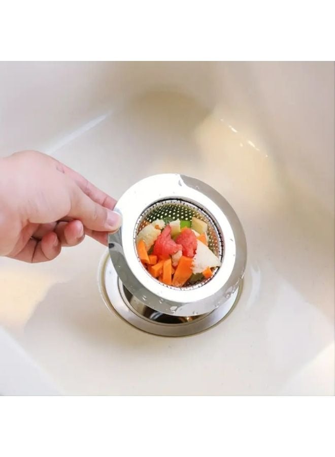 2 قطعه مصفاة حوض من الفولاذ المقاوم للصدأ باللون الفضي 11.5 سم - Image 3