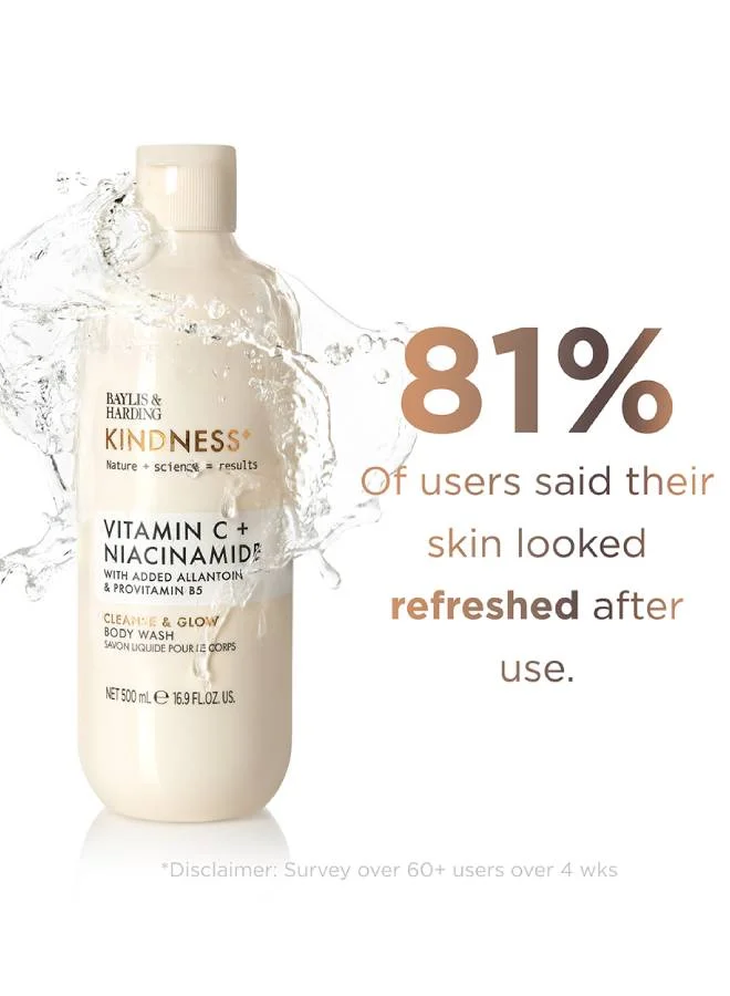 Baylis & Harding Baylis and Harding Kindness+ Vitamin C and Niacinamide Cleanse and Glow Luxury Body Wash 500ml