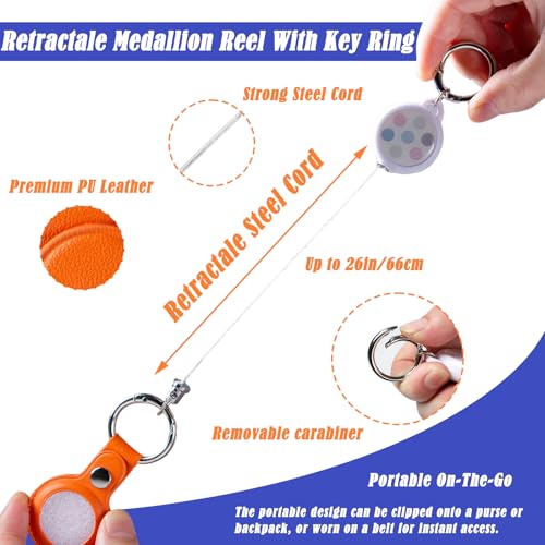 JFGLORIX 2Pcs Retractable Princess Cruise Medallion Holder Accessories,Tag Compatible with Princess Cruise Medallion,Retractable Keychain Badge Holder with Key Ring - Image 3