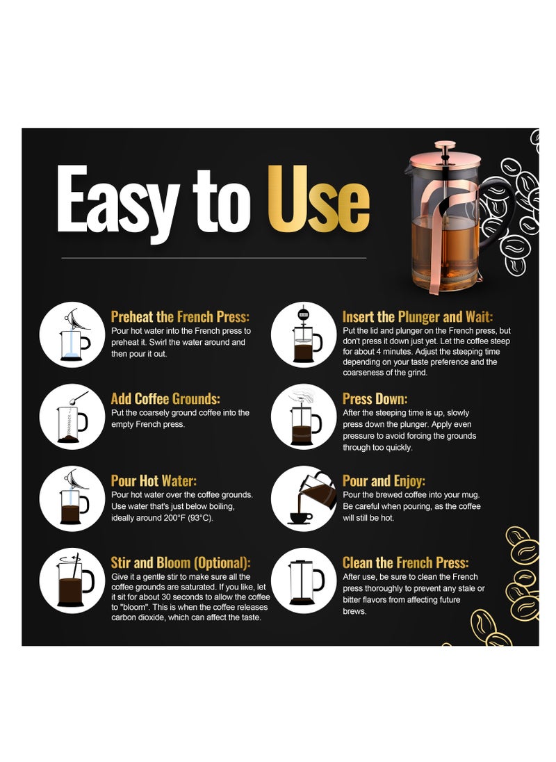 UPSCALE Large 350ml Coffee French Press Plunger Brewer Pot  - Image 3