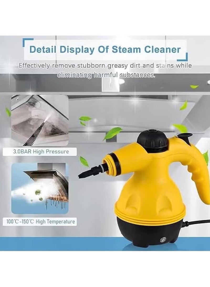 High Pressure Steam Cleaner, Portable Mini Steam Cleaner for Home Kitchen, Multifunctional High Temperature Pressure Steam Cleaner Machine with 9 Pcs Accessories for Kitchen, Car, Window