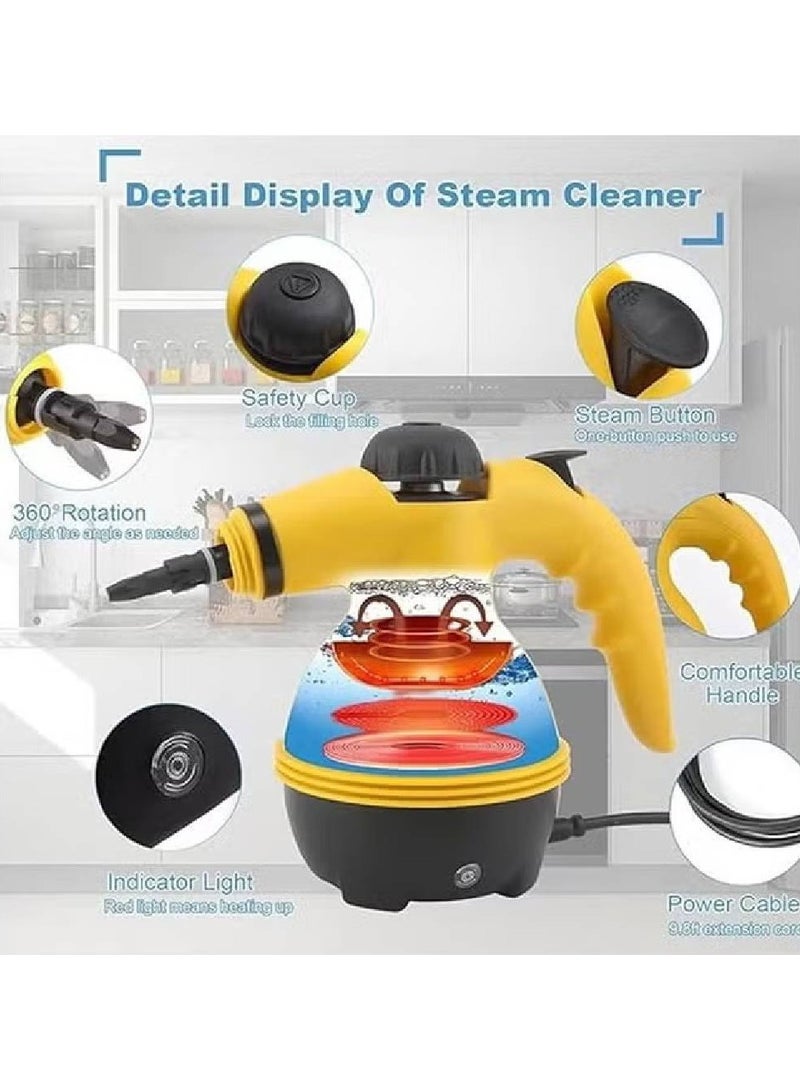 High Pressure Steam Cleaner, Portable Mini Steam Cleaner for Home Kitchen, Multifunctional High Temperature Pressure Steam Cleaner Machine with 9 Pcs Accessories for Kitchen, Car, Window