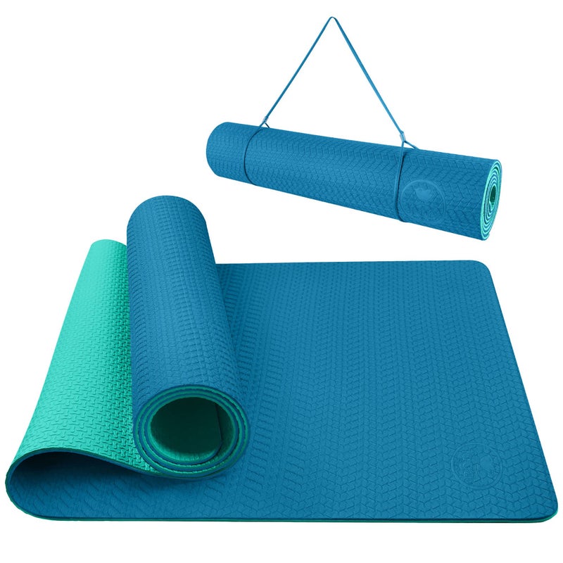 IUGA Yoga Mat Non Slip Antitear Pilates Mat Eco Friendly Hot Yoga Mats Thick for Workout Exercise72x 24x 6mm