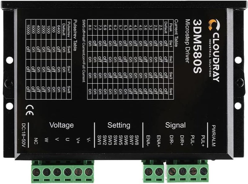 Cloudray 3-Phase Stepper Motor Driver 3DM580S 1.0-8.0A 18-50VDC for CNC Nema 17, 23, 24 and 34 Stepper Motor - Image 2