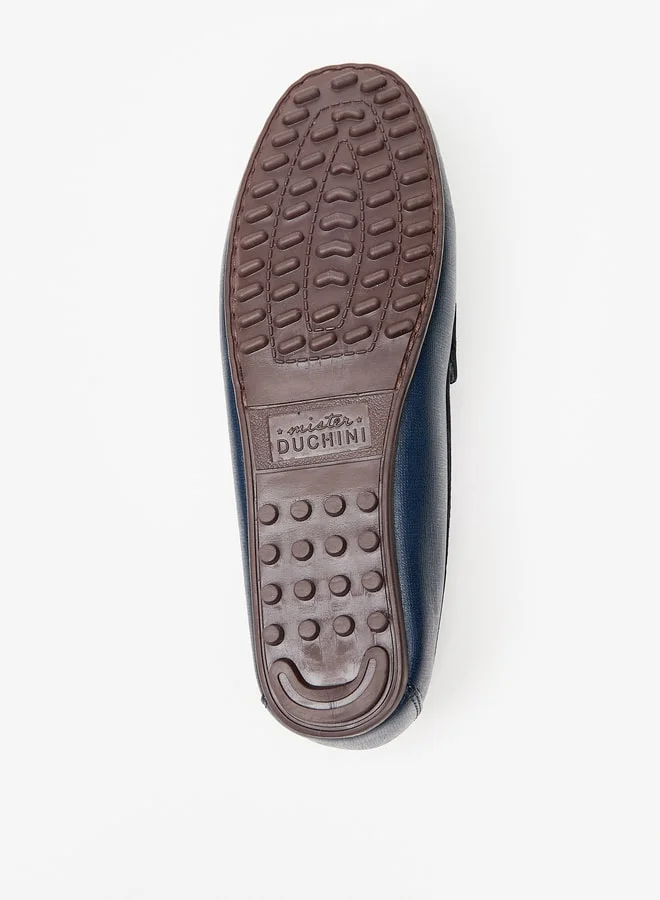 سيد دوتشيني Boys Solid Slip-On Moccasins with Braid Trim Accent and Stitch Design
